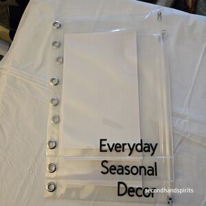 Minimalist Sticker Storage Pouch Set of 3 Zipper Binder Organizer Clear